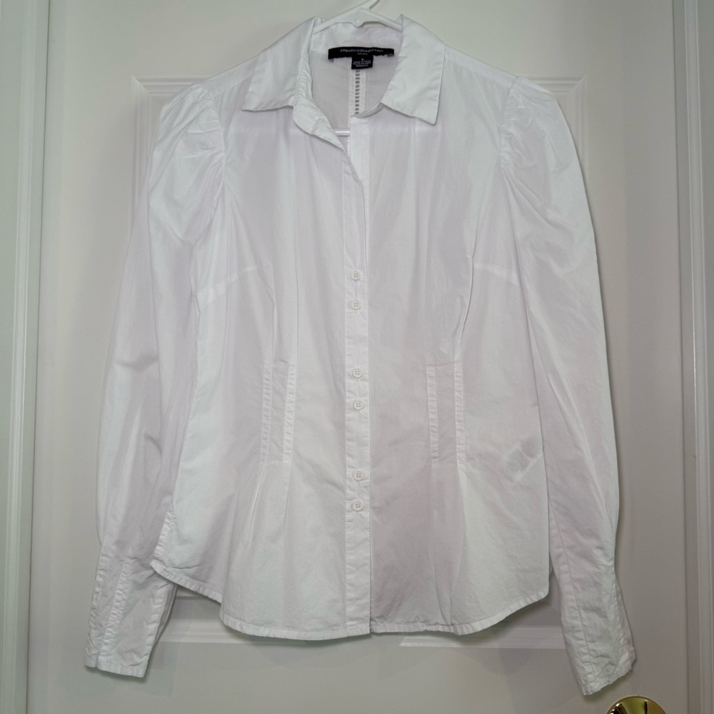 French Connection White Button Down Size Small